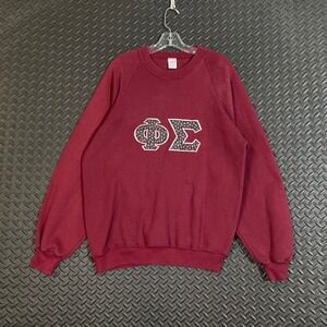 Vintage Super Weights By Russel Phi Sigma Maroon Crewneck Pullover Sweater XL 46